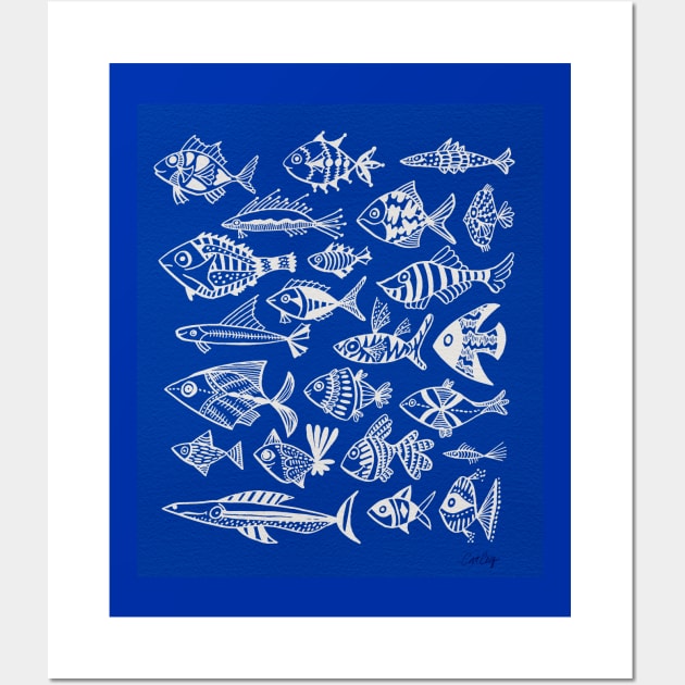 fish inkings blue Wall Art by CatCoq